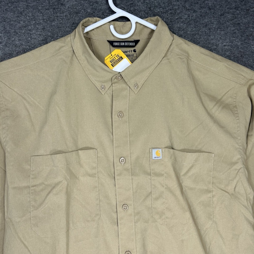 Carhartt Force Shirt Mens 2XL Sun Defender Long Sleeve Vented‎ Button Down NWT